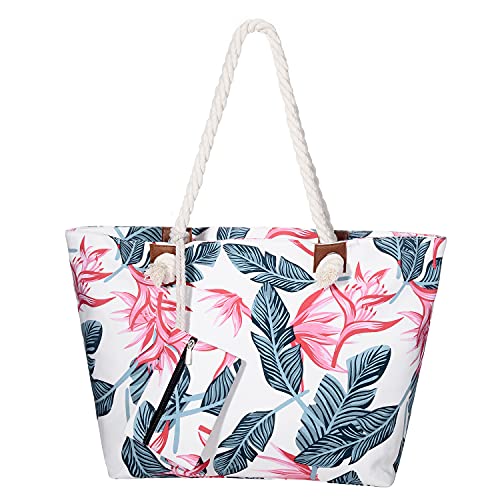 MASADA Badetasche XXL Familie Strandtasche Damen Beach bag groß mit Reißverschluss - Flower Inspiration von MASADA