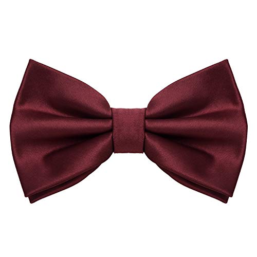 MASADA Herren Fliege Bordeaux Seidenlook, stufenlos verstellbar, handgefertigt, Hakenverschluss - 12 x 6 cm 100% Polyester von MASADA