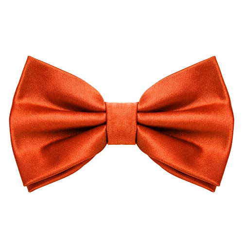 MASADA Herren Fliege Orange Seidenlook, stufenlos verstellbar, handgefertigt, Hakenverschluss - 12 x 6 cm 100% Polyester von MASADA