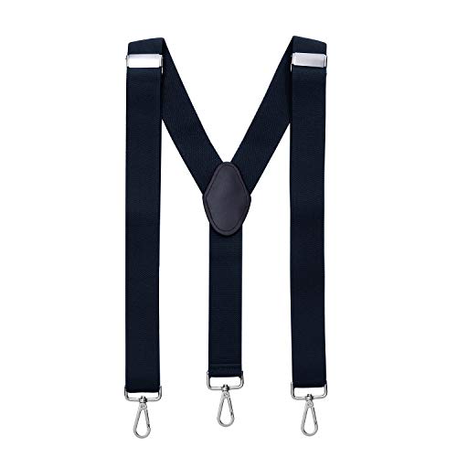 MASADA Herren Hosenträger mit robusten Karabiner Verschluss stufenlos verstellbar 3,5 cm breit und bis zu 195 cm Körpergröße - Dunkelblau von MASADA