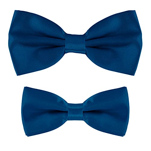 MASADA Vater-Sohn Fliegen Set im Partnerlook, bereits gebunden und verstellbar - Dunkelblau von MASADA