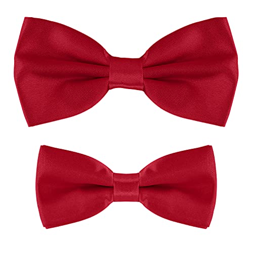 MASADA Vater-Sohn Fliegen Set im Partnerlook, bereits gebunden und verstellbar - Dunkelrot von MASADA