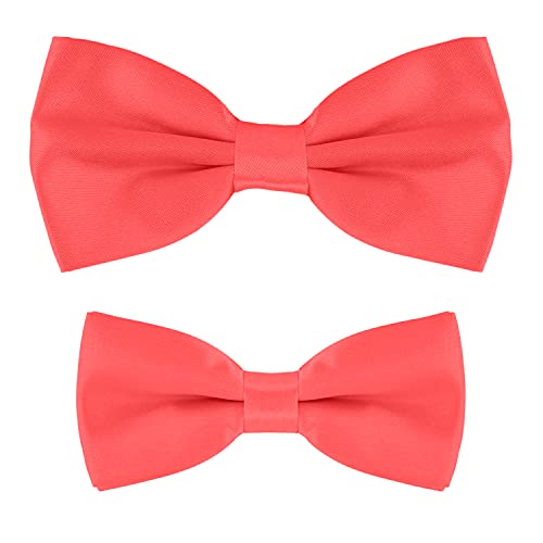 MASADA Vater-Sohn Fliegen Set im Partnerlook, bereits gebunden und verstellbar - Lachsfarben von MASADA