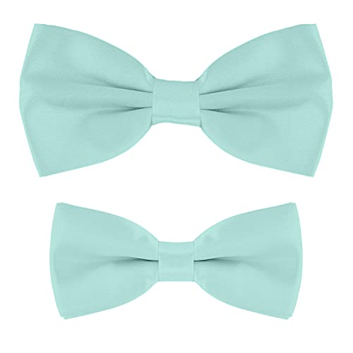 MASADA Vater-Sohn Fliegen Set im Partnerlook, bereits gebunden und verstellbar - Mintgrün von MASADA