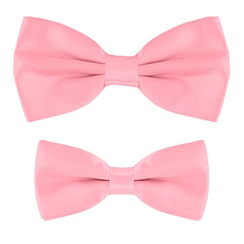 MASADA Vater-Sohn Fliegen Set im Partnerlook, bereits gebunden und verstellbar - Rosa von MASADA