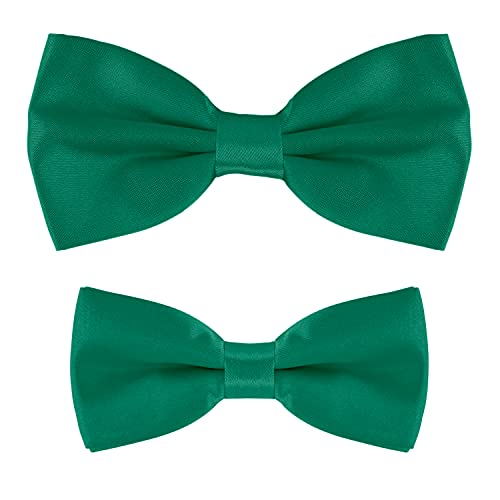 MASADA Vater-Sohn Fliegen Set im Partnerlook, bereits gebunden und verstellbar - Waldgrün von MASADA