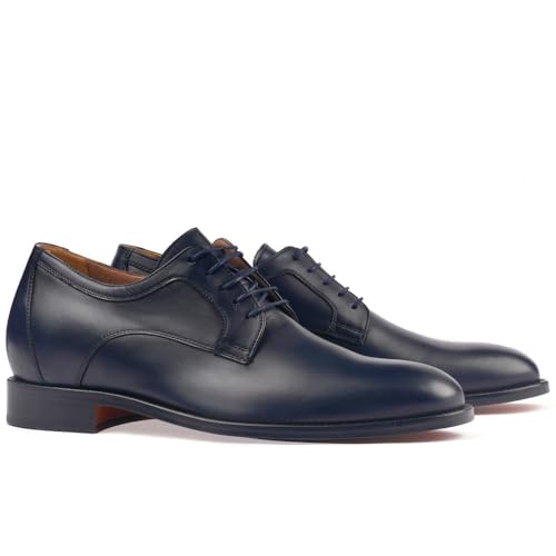 Herrenschuhe die auf unsichtbare Weise Ihre Körpergrösse bis zu 7 cm erhöhen. Herrenschuhe mit verstecktem Absatz. Modell Boston (Blau, EU Schuhgrößensystem, Erwachsene, Herren, Numerisch, M, 41) von MASALTOS