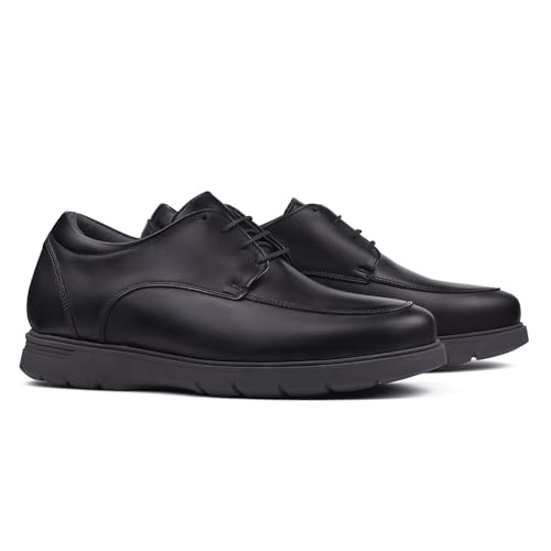 Herrenschuhe die auf unsichtbare Weise Ihre Körpergrösse bis zu 7 cm erhöhen. Herrenschuhe mit verstecktem Absatz. Modell Mesina (Schwarz, EU Schuhgrößensystem, Erwachsene, Herren, Numerisch, M, 42) von MASALTOS