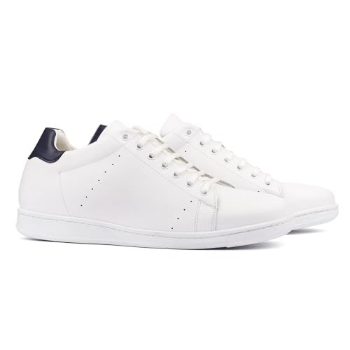 MASALTOS Aufzug Schuhe Herrenschuhe die auf unsichtbare Weise Ihre Körpergrösse bis zu 6 cm erhöhen. Modell Parma (Weiß, EU Schuhgrößensystem, Erwachsene, Herren, Numerisch, M, 41) von MASALTOS