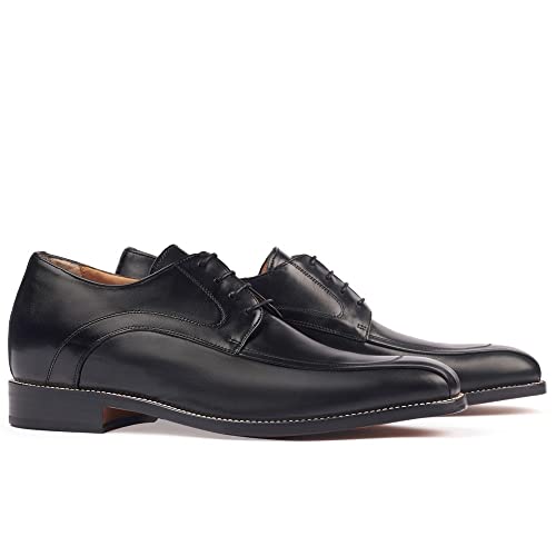 MASALTOS Aufzug Schuhe Herrenschuhe die auf unsichtbare Weise Ihre Körpergrösse bis zu 7 cm erhöhen. Modell Bardolino (Schwarz, EU Schuhgrößensystem, Erwachsene, Herren, Numerisch, M, 41) von MASALTOS