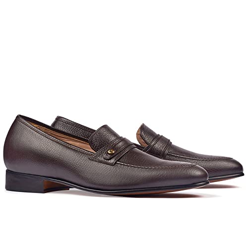 MASALTOS Aufzug Schuhe Herrenschuhe die auf unsichtbare Weise Ihre Körpergrösse bis zu 7 cm erhöhen. Modell Bruxelles (Braun, EU Schuhgrößensystem, Erwachsene, Herren, Numerisch, M, 41) von MASALTOS