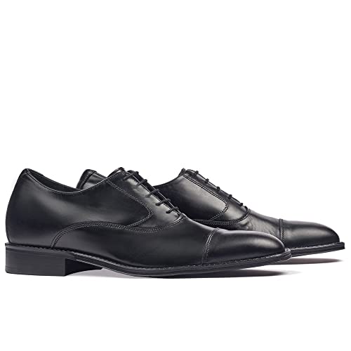 MASALTOS Aufzug Schuhe Herrenschuhe die auf unsichtbare Weise Ihre Körpergrösse bis zu 7 cm erhöhen. Modell Derbi (Schwarz, EU Schuhgrößensystem, Erwachsene, Herren, Numerisch, M, 41) von MASALTOS