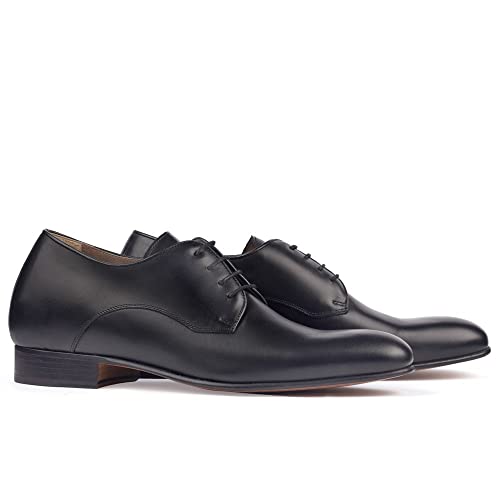 MASALTOS Aufzug Schuhe Herrenschuhe die auf unsichtbare Weise Ihre Körpergrösse bis zu 7 cm erhöhen. Modell Gala (Schwarz, EU Schuhgrößensystem, Erwachsene, Herren, Numerisch, M, 41) von MASALTOS