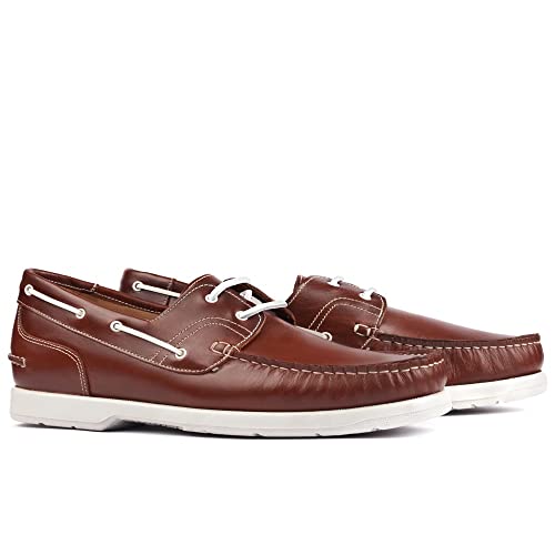 MASALTOS Aufzug Schuhe Herrenschuhe die auf unsichtbare Weise Ihre Körpergrösse bis zu 7 cm erhöhen. Modell Portonovo (Braun, EU Schuhgrößensystem, Erwachsene, Herren, Numerisch, M, 44) von MASALTOS