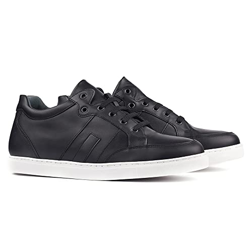 MASALTOS Herrenschuhe die auf unsichtbare Weise Ihre Körpergrösse bis zu 7 cm erhöhen. Herrenschuhe mit verstecktem Absatz. Modell Ibiza B Schwarz 38 von MASALTOS