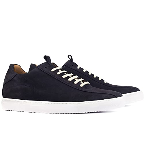 MASALTOS Schuhe Herrenschuhe die auf unsichtbare Weise Ihre Körpergrösse bis zu 7 cm erhöhen. Herrenschuhe mit verstecktem Absatz. Modell Oslo blau 45 von MASALTOS