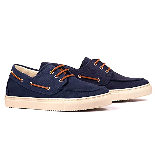 MASALTOS Schuhe Herrenschuhe die auf unsichtbare Weise Ihre Körpergrösse bis zu 7 cm erhöhen. Herrenschuhe mit verstecktem Absatz. Modell Palermo blau 40 von MASALTOS
