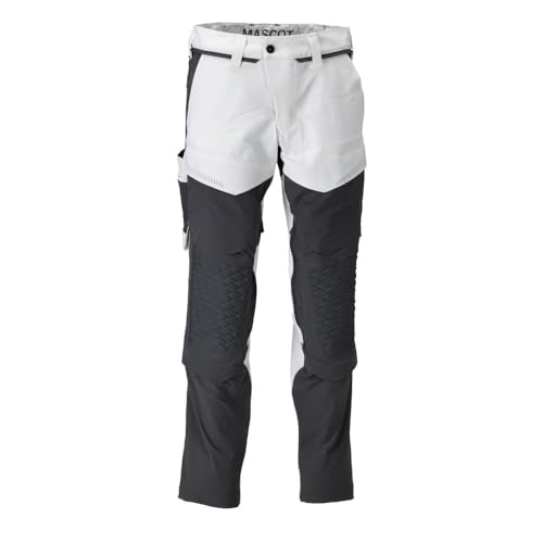 MASCOT Hose mit Knietaschen Weiß/Anthrazitgrau Customized - 22079-605-0689 - Größe 76C52 von MASCOT
