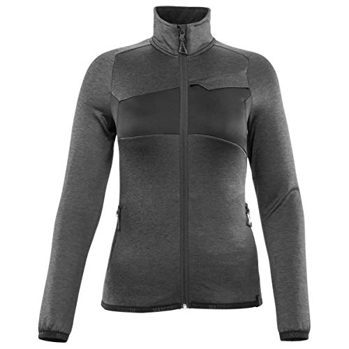 Mascot Accelerate Damen Fleecepullover Langer Reißverschluss | Glatte Oberfläche | Viel Bewegungsfreiheit | Wetterschutzleiste | Reflexeffekte - Top Preis - Top Qualität (S, dunkelanthrazit/schwarz) von MASCOT