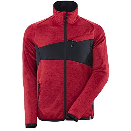 Mascot Accelerate Fleecepullover Langer Reißverschluss Herren | Glatte Oberfläche | Viel Bewegungsfreiheit | Wetterschutzleiste - Top Preis - Top Qualität (XL, verkehrsrot/schwarz) von MASCOT