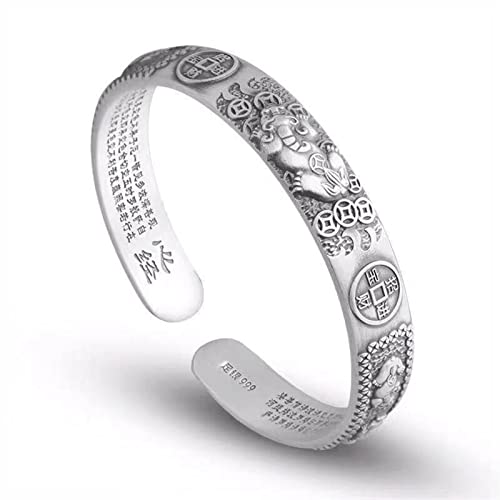 Feng Shui Pixiu Armband für Männer 999 Sterling Silber Armband Vintage Minimalistisches offenes Design Perfektes Vatertag Weihnachten Geburtstagsgeschenk von MASKIS