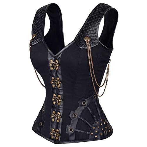 Korsett Satin Korsetts für Frauen Korsett Sexy Spitze Vollbrust Bustier Frauen Schwarze Korsetts Push Up Gothic Leder Mieder Dessous von MASKIS