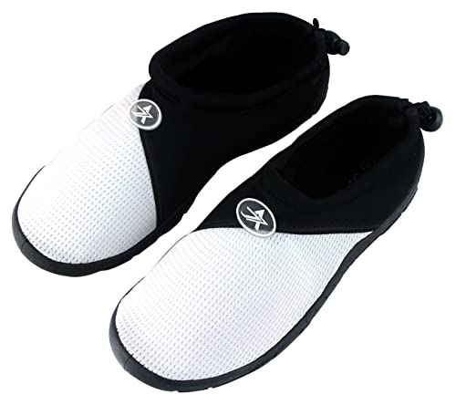 Wasserschuhe, Tauchschuhe, Schnorcheln, Surfen, Pool, Strand, Segeln, Meer, Fluss, Aqua, Radfahren, Wassersport, Schwimmschuhe für Herren und Damen, Unisex, schwarz und weiß, 39 EU von MASMAS