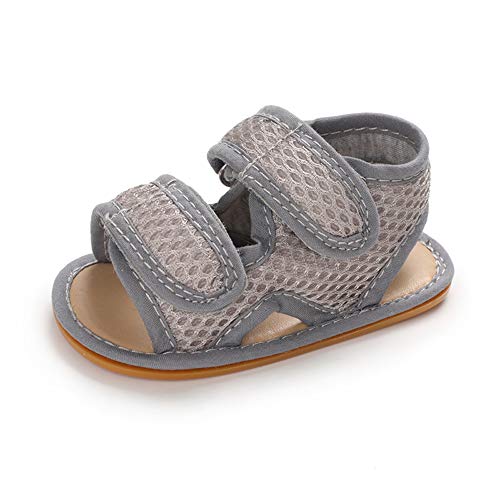 Baby Sandalen Junge Sommer Baby Schuhe Babyschuhe Flach Anti-Rutsch Grau 0-6 Monate von MASOCIO