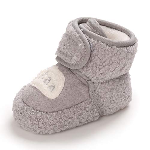 MASOCIO Baby Junge Mädchen Schuhe Winter Boots Winterschuhe Winterstiefel Babyschuhe 19 Grau 6-12 Monate von MASOCIO