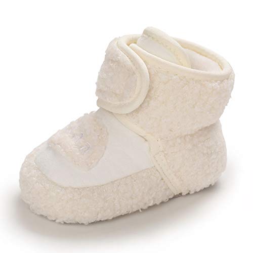 MASOCIO Baby Junge Mädchen Schuhe Winter Boots Winterstiefel Winterschuhe Babyschuhe 18 Weiß 0-6 Monate von MASOCIO