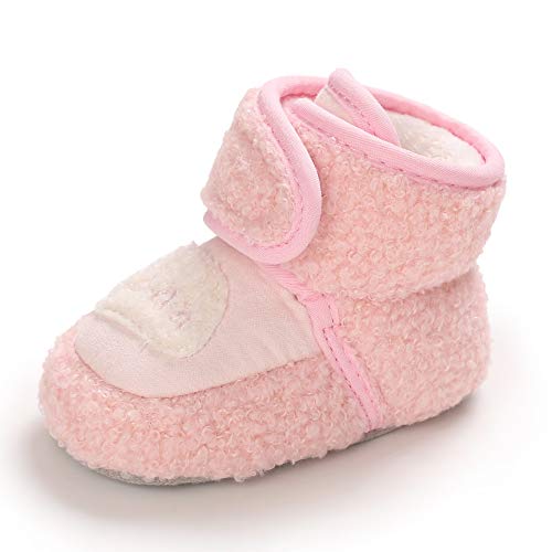 MASOCIO Baby Mädchen Schuhe Winter Boots Winterstiefel Winterschuhe Hausschuhe Babyschuhe 18 Pink 0-6 Monate von MASOCIO