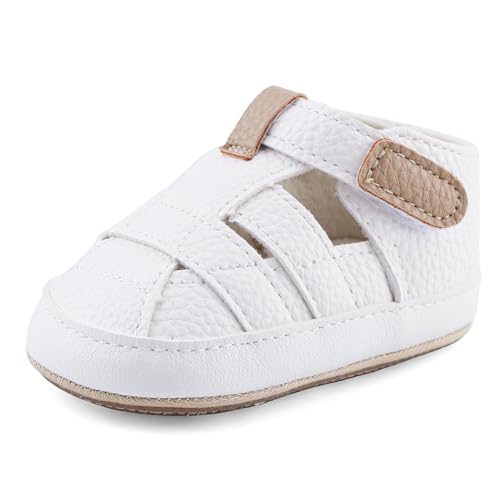 MASOCIO Baby Sandalen Junge Baby Schuhe Sommer Babyschuhe Sommerschuhe 9 Größe 19 Sandals 6-12 Monate Weiß von MASOCIO