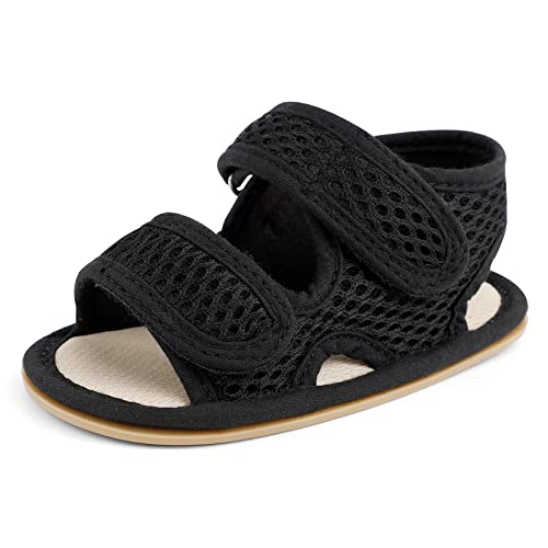 MASOCIO Baby Sandalen Junge Mädchen Baby Sommer Schuhe Babyschuhe Jungen Sommerschuhe Größe 20 Sandals 12-18 Monate Schwarz von MASOCIO