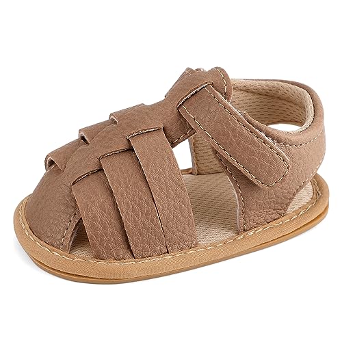 MASOCIO Baby Sandalen Junge Mädchen Baby Sommer Schuhe Jungen Babyschuhe Sommerschuhe 0 Größe 18 Sandals 3-6 Monate Braun 2 von MASOCIO