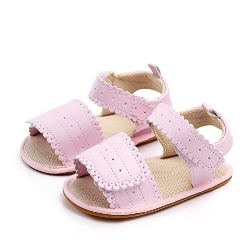 MASOCIO Baby Sandalen Mädchen Baby Sommer Schuhe Babyschuhe Sommerschuhe 0 Größe 18 Sandals 3-6 Monate Rosa von MASOCIO