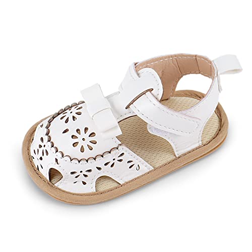 MASOCIO Baby Sandalen Mädchen Baby Sommer Schuhe Babyschuhe Sommerschuhe 0 Größe 18 Sandals 3-6 Monate Weiß 1 von MASOCIO