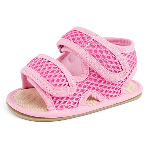 MASOCIO Baby Sandalen Mädchen Baby Sommer Schuhe Babyschuhe Sommerschuhe 9 Größe 19 Sandals 6-12 Monate Rosa von MASOCIO