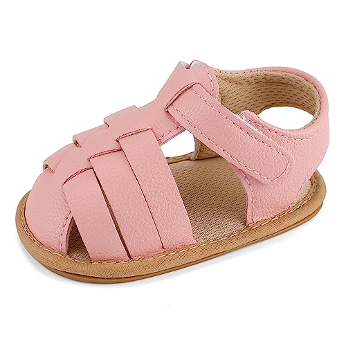 MASOCIO Baby Sandalen Mädchen Baby Sommer Schuhe Babyschuhe Sommerschuhe Größe 20 Sandals 12-18 Monate Rosa (Herstellergröße: CN 3) von MASOCIO