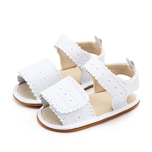 MASOCIO Baby Sandalen Mädchen Baby Sommer Schuhe Babyschuhe Sommerschuhe Größe 20 Sandals 12-18 Monate Weiß von MASOCIO