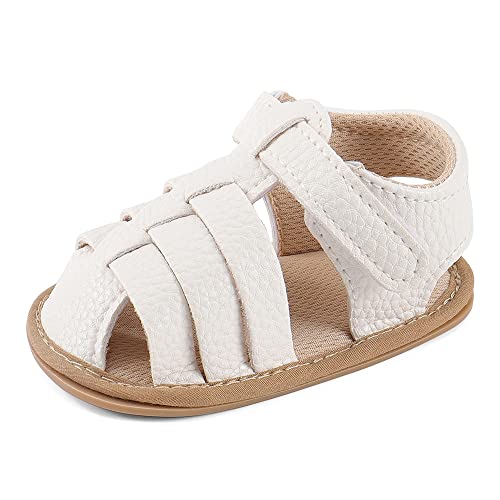 MASOCIO Baby Sandalen Mädchen Junge Baby Sommer Schuhe Babyschuhe Sommerschuhe 0 Größe 18 Sandals 3-6 Monate Weiß von MASOCIO