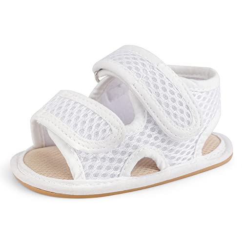 MASOCIO Baby Sandalen Mädchen Junge Baby Sommer Schuhe Babyschuhe Sommerschuhe 0 Größe 18 Sandals 3-6 Monate Weiß von MASOCIO