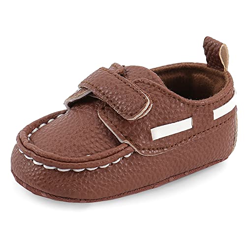 MASOCIO Baby Schuhe Junge Mokassins Babyschuhe Lauflernschuhe 0 Kleinkind Jungen Elegante Shoes Größe 18 3-6 Monate Braun von MASOCIO