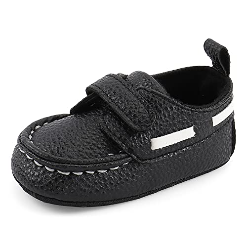 MASOCIO Baby Schuhe Junge Mokassins Babyschuhe Lauflernschuhe Kleinkind Jungen Elegante Shoes Größe 19 6-12 Monate Schwarz von MASOCIO