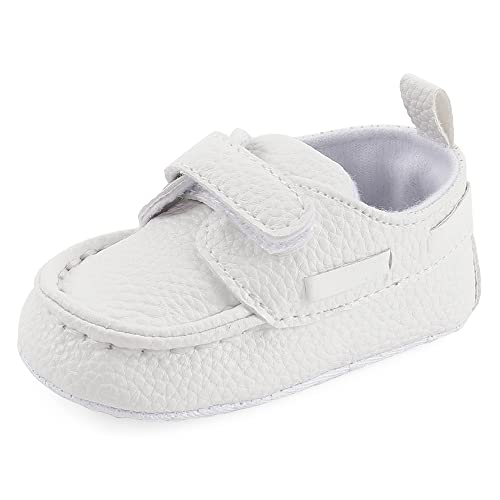 MASOCIO Baby Schuhe Junge Mokassins Babyschuhe Lauflernschuhe Kleinkind Jungen Elegante Shoes Größe 19 6-12 Monate Weiß von MASOCIO