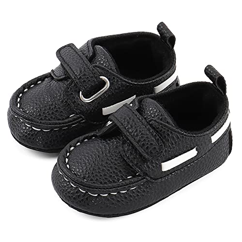 MASOCIO Baby Schuhe Junge Mokassins Babyschuhe Lauflernschuhe Kleinkind Jungen Elegante Shoes Größe 20 12-18 Monate Schwarz von MASOCIO