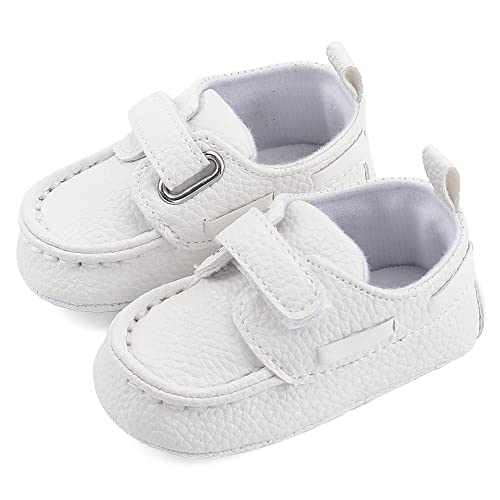 MASOCIO Baby Schuhe Junge Mokassins Babyschuhe Lauflernschuhe Kleinkind Jungen Elegante Shoes Größe 20 12-18 Monate Weiß von MASOCIO