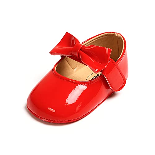 MASOCIO Baby Schuhe Mädchen Babyschuhe Lauflernschuhe Ballerinas Kleinkind Shoes Prinzessin Größe 20 12-18 Monate Rot von MASOCIO