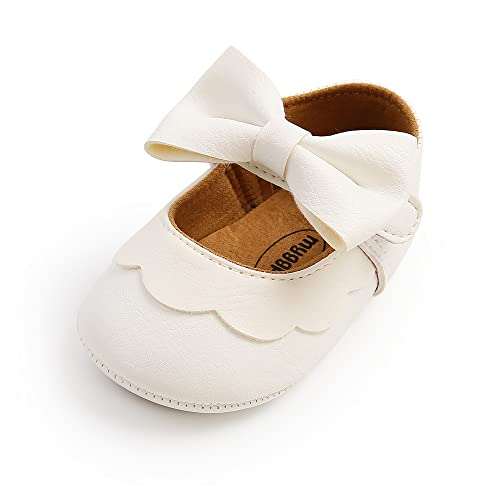 MASOCIO Baby Schuhe Mädchen Babyschuhe Taufschuhe Lauflernschuhe Ballerinas Kleinkind Shoes Größe 20 12-18 Monate Weiß von MASOCIO
