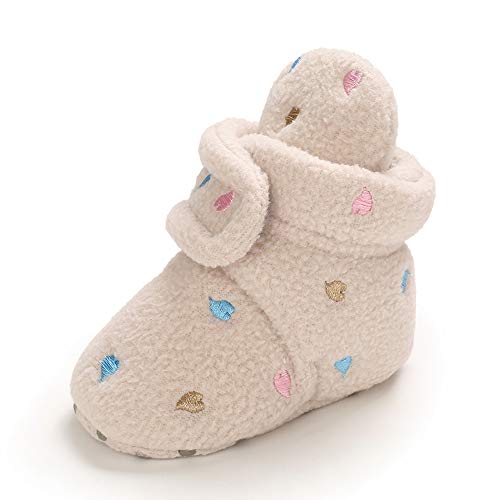 MASOCIO Baby Winterschuhe Junge Mädchen Babyschuhe Winter Baby Boots Hausschuhe Stiefel Winterstiefel Schuhe Beige Größe 18 0-6 Monate von MASOCIO