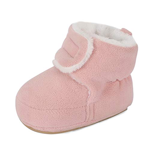 MASOCIO Baby Winterschuhe Mädchen Babyschuhe Winter Baby Lauflernschuhe Boots Winterstiefel Schuhe Pink Größe 19 6-12 Monate von MASOCIO